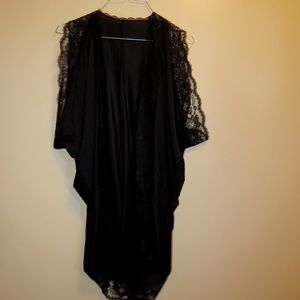 Black Satin/Lace Cover Up Lingerie